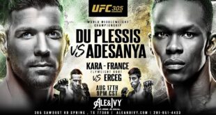 UFC 305 du Plessis vs. Adesanya PPV Pay Per View 8/17/24 August 17th 2024